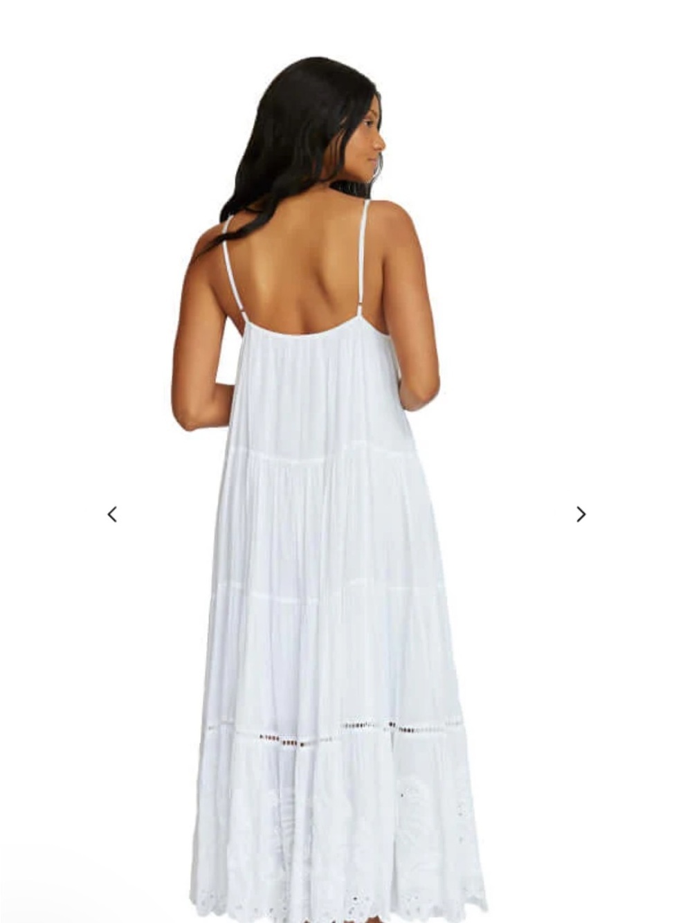 NWT PQ Swim White Lace-Detail Maxi Dress with Spaghetti Straps - Picture 4 of 8